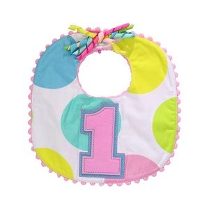 NEW Mud Pie 1st Birthday Girl Bib OS